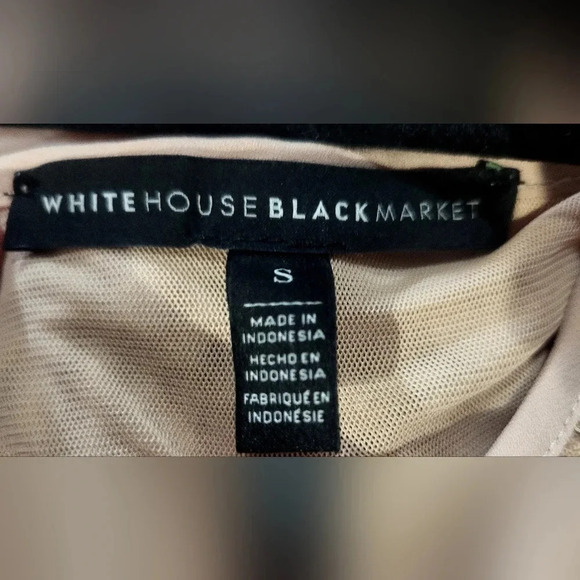 White House Black Market - S - Cold Shoulder Lace Top - Blush/ Nude Color, - Picture 2 of 5